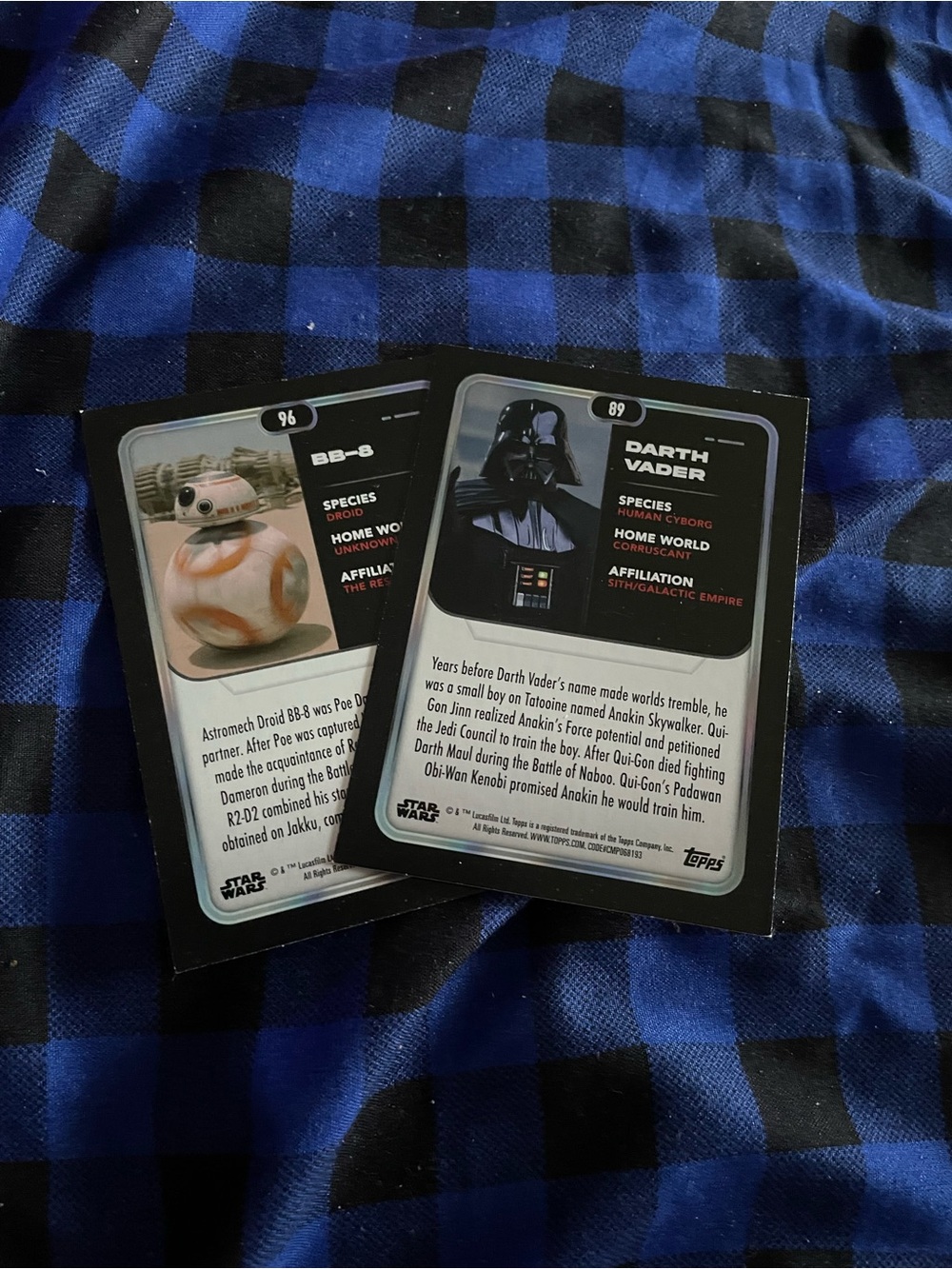 Starwars trading cards